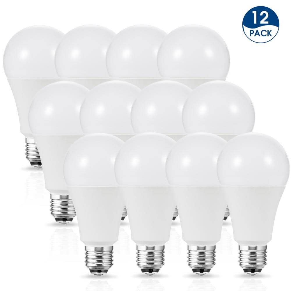 YANSUN 50-Watt/100-Watt/150-Watt Equivalent A21 3-Way LED Light Bulb in Soft White/Daylight/Neutral White (12-Pack) -  XP03701E26D
