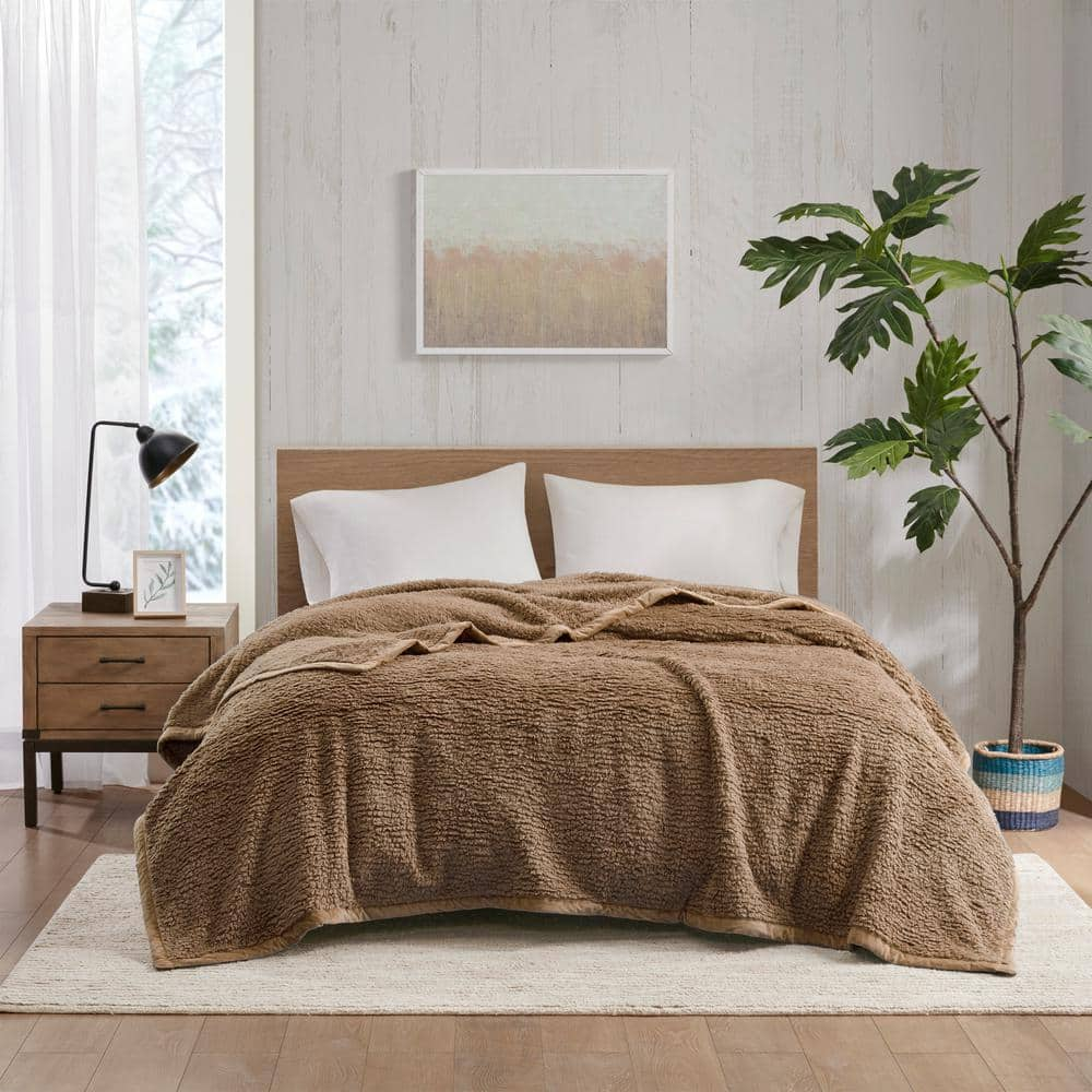 Woolrich Burlington Brown Polyester Twin Blanket WR51-3907 - The Home Depot