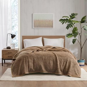 Burlington Brown Polyester King Blanket