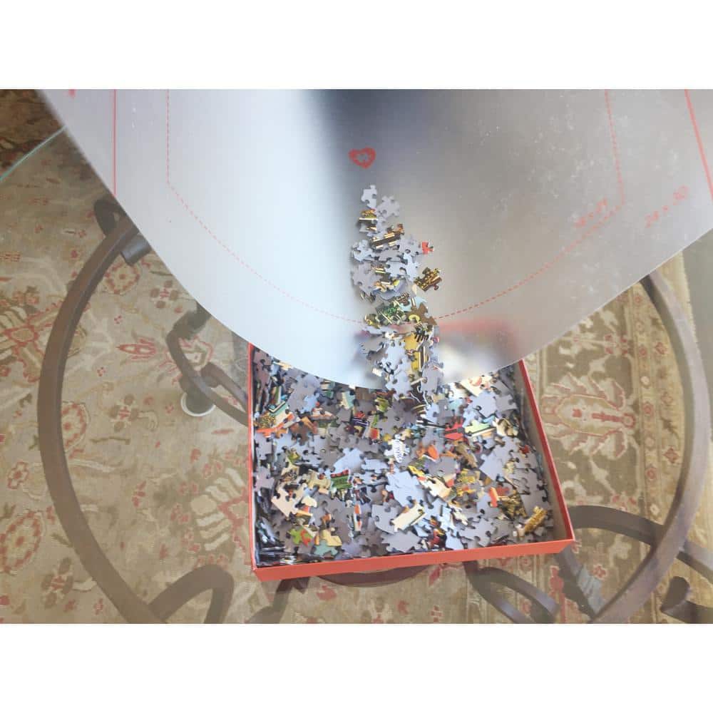 Clear Flexible Plastic Puzzle Mat with Edge Markings