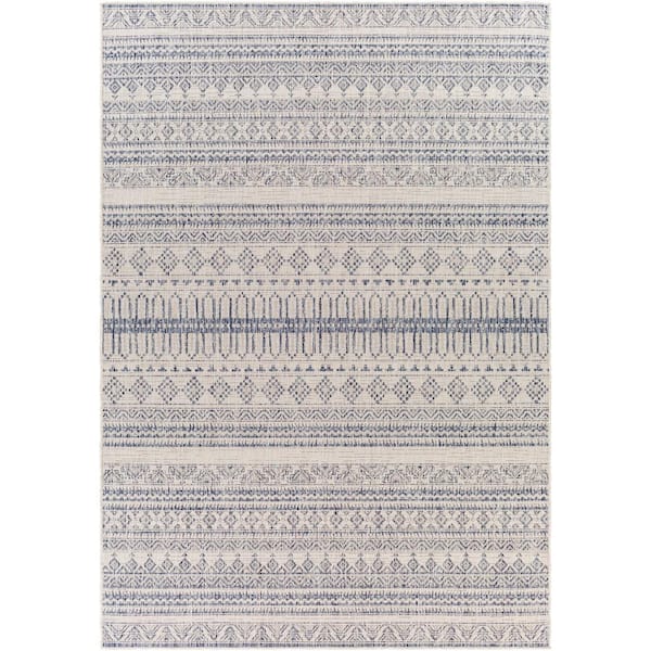 Livabliss Cosca Blue 8 ft. x 10 ft. Global Indoor/Outdoor Area Rug
