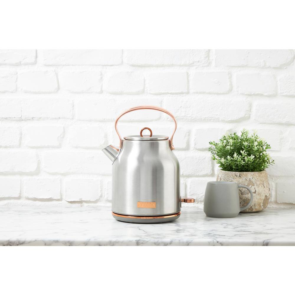 Steel and Copper 1.7L Retro Electric Kettle