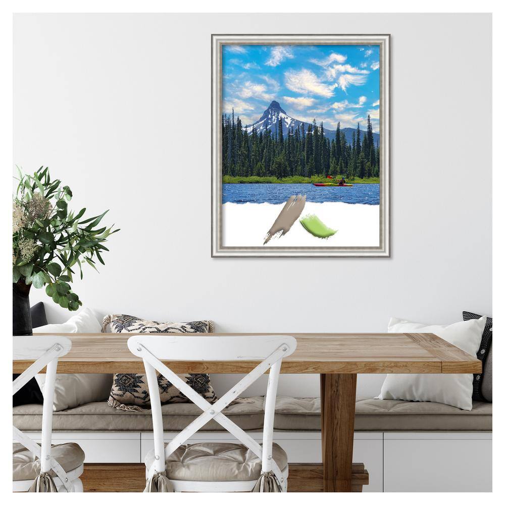 Distressed Silver Polystyrene Rectangular Wall Picture Frame 30" x 24"