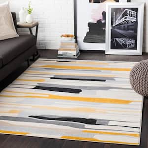 Astvin Mustard 7 ft. 10 in. x 10 ft. 3 in. Abstract Area Rug