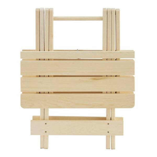 Gruisse Folding Natural Wood Square Solid Wood Patio Dining Table