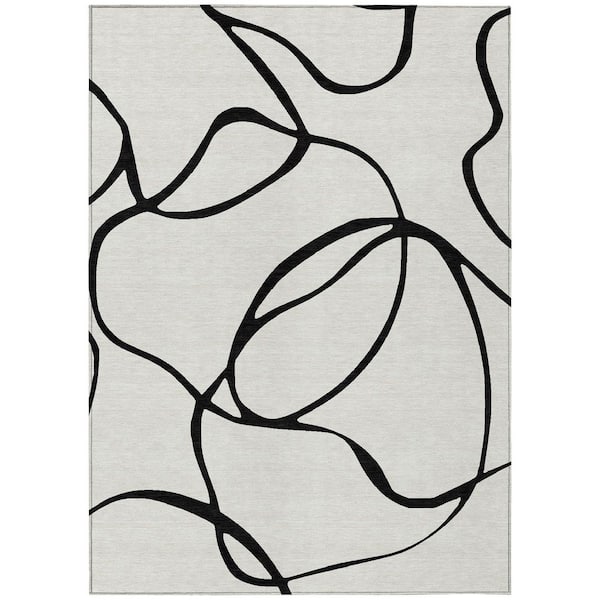 Addison Rugs Chantille Machine Washable Indoor/Outdoor Abstract ACN999 White 8 ft. x 10 ft. Area Rug