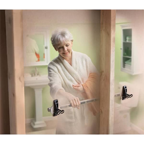 SecureMount 3.17 in. Stainless Steel Grab Bar Anchors in Chrome (2-Pack)