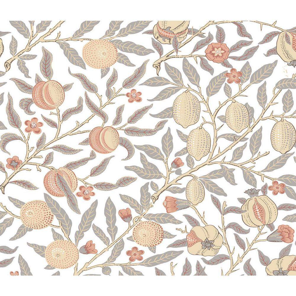 31.35 sq. ft. Daydream Grey and Melon Pomegranate Vinyl Peel and Stick Wallpaper Roll price history on PriceWatchPro