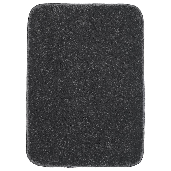 Garland Rug Gramercy Cinder Gray 17 in. x 24 in. Solid Polypropylene Bath Mat