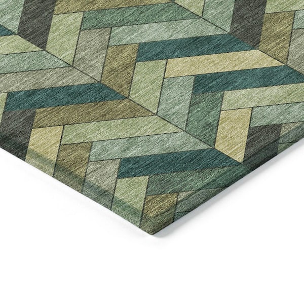 Chantille Machine Washable Indoor/Outdoor Abstract ACN2296 Green 2 ft. x 3 ft. Accent Rug