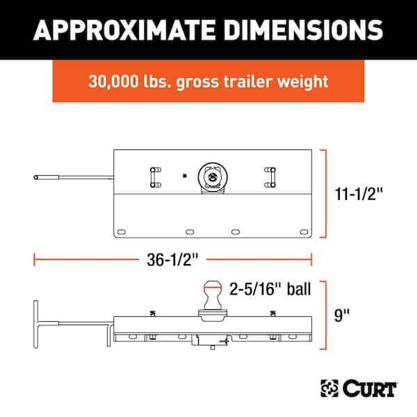 CURT Double Lock Gooseneck Hitch, 2-5/16