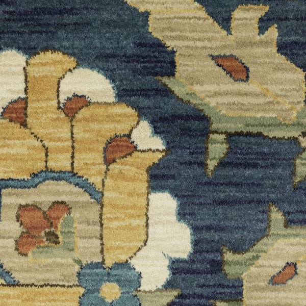 8 ft. x 11 ft. Blue, Red Medallion Washable Area Rug