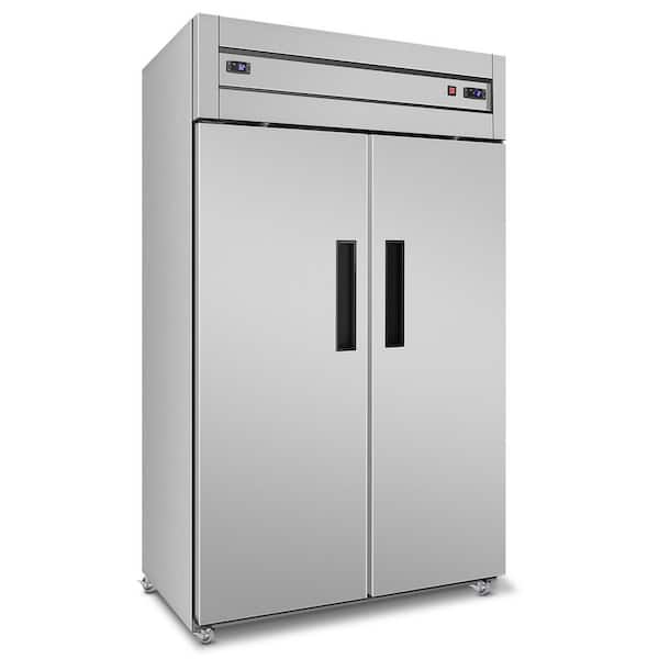 47.24 in. W 35 cu. ft. Commercial Refrigerator and Freezer combo with 4-Casters and Safety Door Lock in Stainless Steel