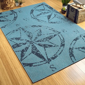 Amalie Light Blue 1 ft. 9 in. x 3 ft. Indoor/Outdoor Area Rug