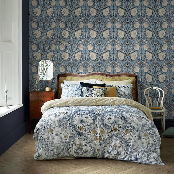 William Morris At Home Pimpernel Blue Wallpaper Sample