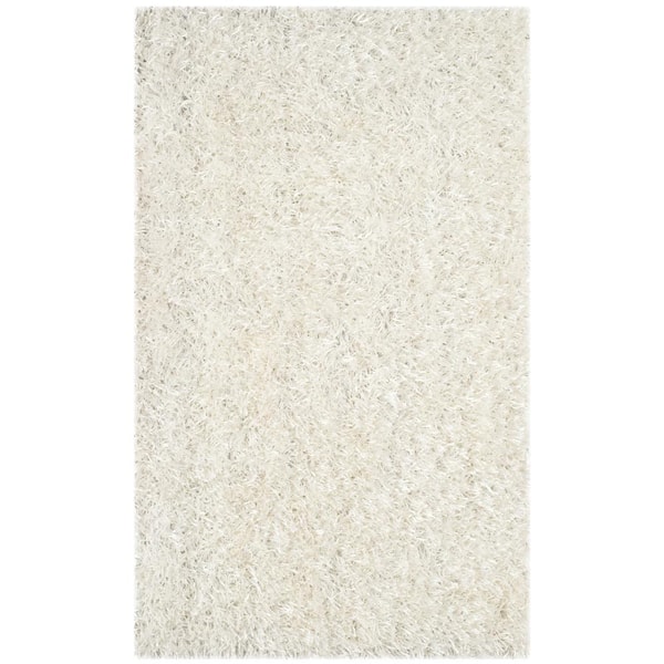 SAFAVIEH New Orleans Shag Off White 3 ft. x 5 ft. Solid Area Rug SG531