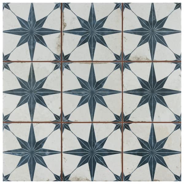 Merola Tile Harmonia Kings Star Blue 4 in. x 13 in. Ceramic Floor and Wall Take Home Tile Sample