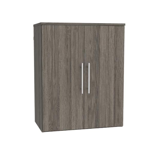 ClosetMaid Style+ 14.59 in. D x 25.12 in. W x 31.28 in. H Coastal Teak Laundry Room Floating Cabinet Kit with Modern Doors