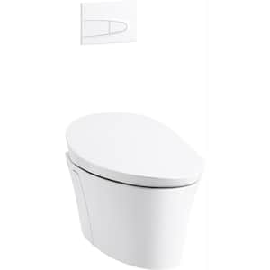 Veil 1-Piece 0.8 or 1.6 GPF Dual Flush Elongated Wall-Hung Toilet in White, Components Included