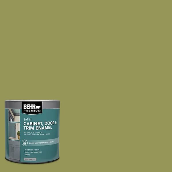 BEHR PREMIUM 1 qt. #M340-6 Spinach Dip Satin Enamel Interior/Exterior Cabinet, Door & Trim Paint