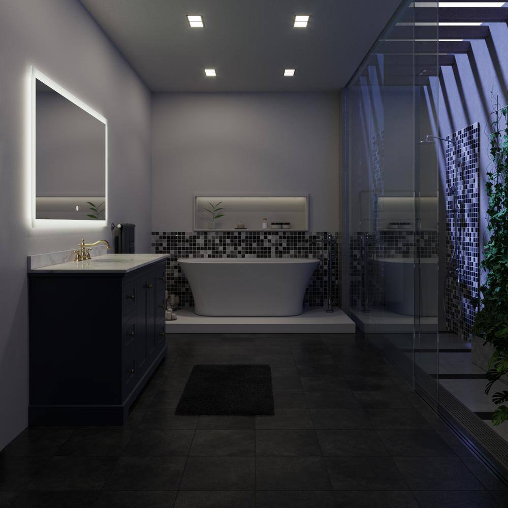 Arpella 60" Silver LED Backlit Vanity Bathroom Mirror with Dimmer