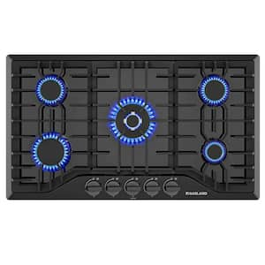 36 in. NG/LPG Convertible Gas Cooktop in Porcelain Enamel with 5-Burners