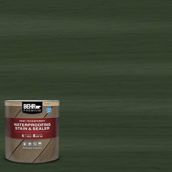 1 qt. #ST-120 Ponderosa Green Semi-Transparent Waterproofing Exterior Wood Stain and Sealer