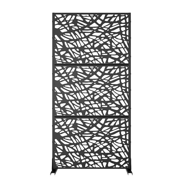 Dovelina 72 in. H x 35 in. W Wall Sculptures Outdoor Privacy Screens Garden Fence in Black