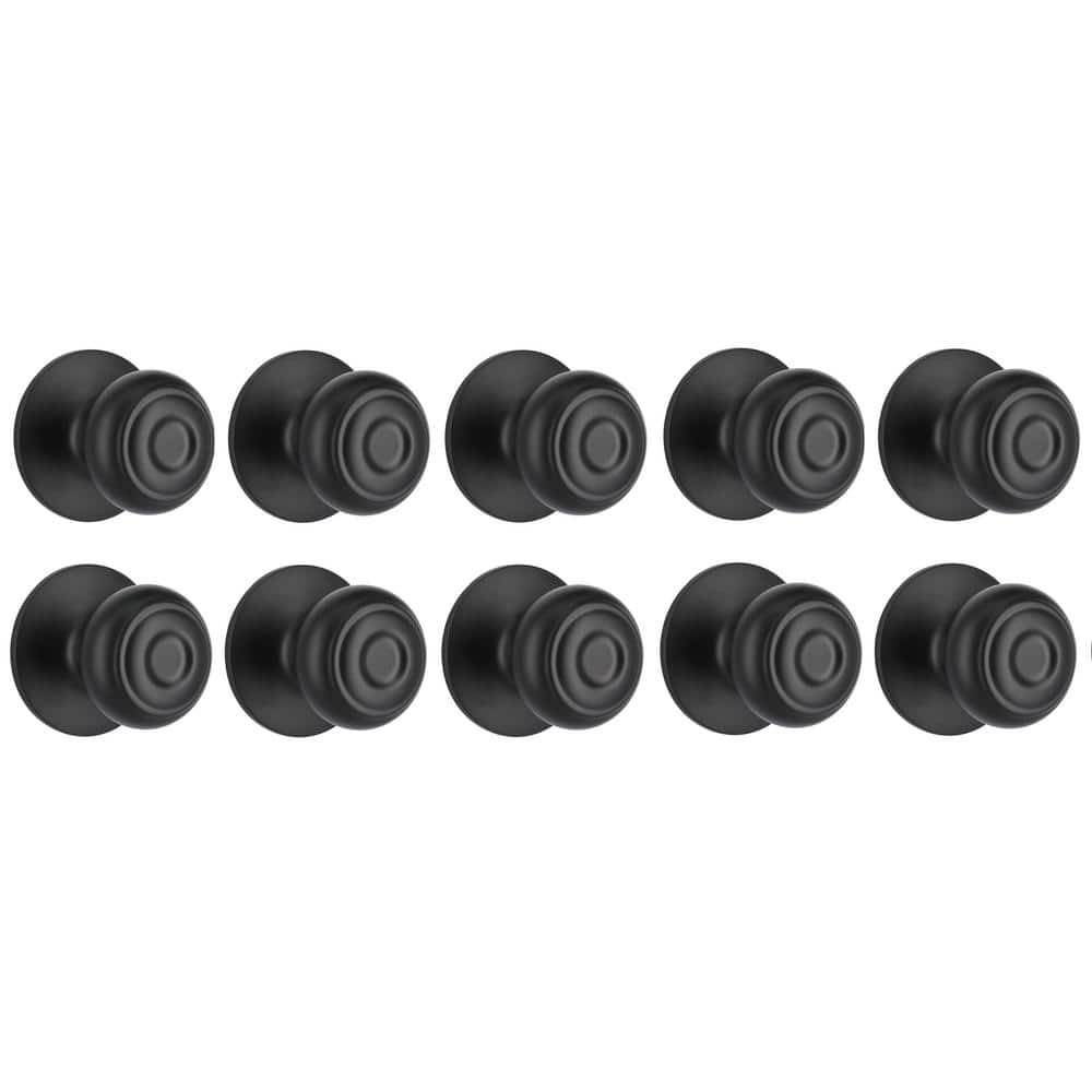 Hartford Matte Black Hall/Closet Door Knob (10-Pack)