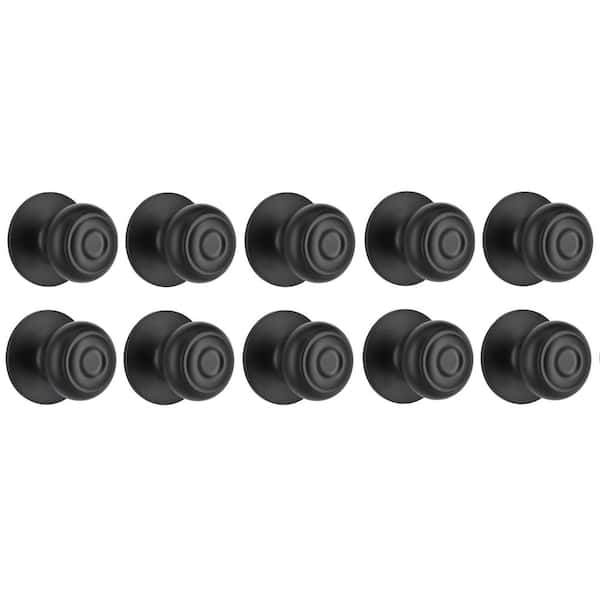 Hartford Matte Black Hall/Closet Door Knob (10-Pack)