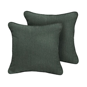 Sunbrella Cast Ivy Square Indoor/Outdoor Corded Throw Pillow (2-Pack)