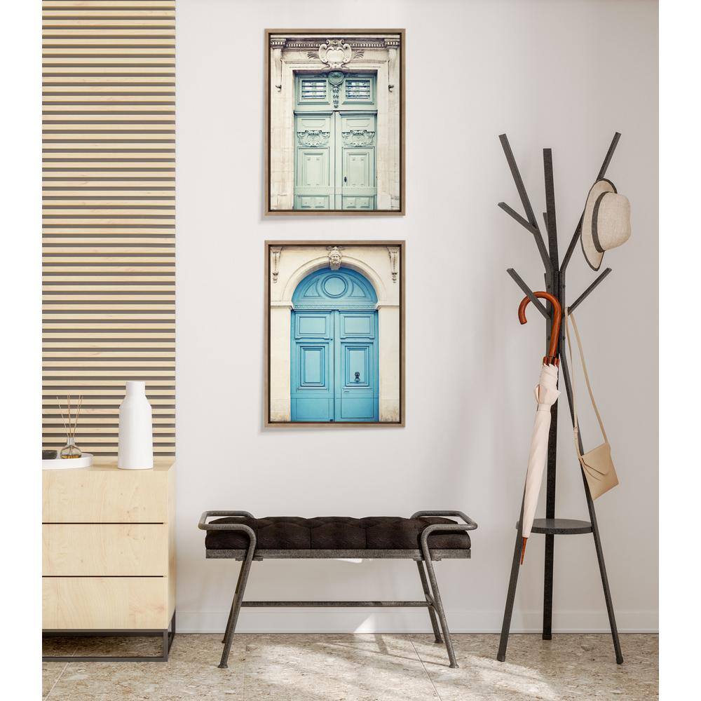 18" x 24" Gold Framed Classic Parisian Door Canvas Art Set