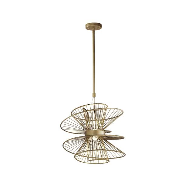Zeta Medium 2-Light Gold LED Pendant Light