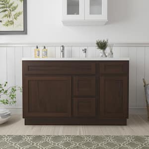 51 in. W x 21 in. D x 32.5 in. H Bath Vanity Cabinet without Top in Brown