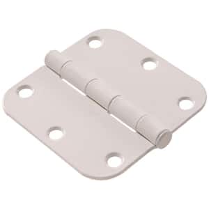 3-1/2 in. White Residential Door Hinge with 5/8 in. Round Corner Removable Pin Full Mortise (9-Pack)