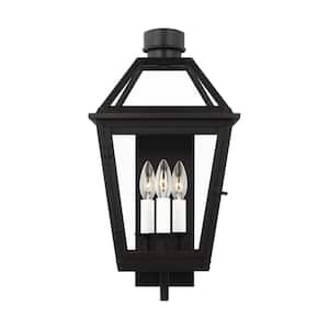 Hyannis Textured Black Outdoor Hardwired Medium Wall Lantern Sconce with No Bulbs Included