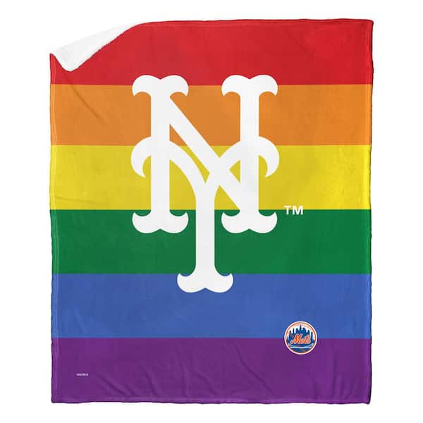 THE NORTHWEST GROUP MLB Mets Pride Series Silk Touch Sherpa Multicolor Throw