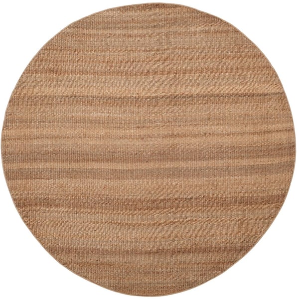 Natural Fiber Beige 6 ft. x 6 ft. Round Solid Area Rug