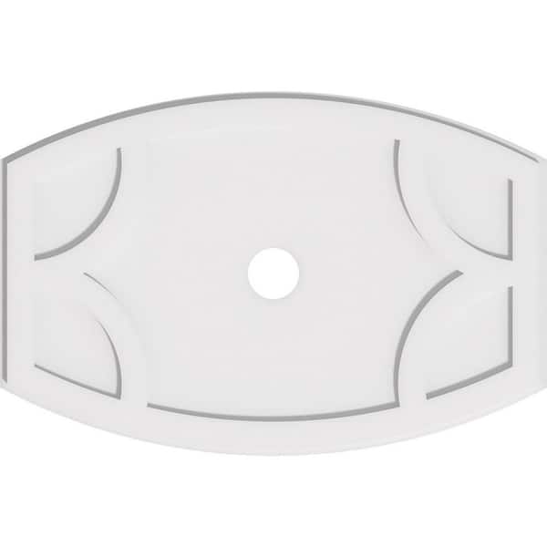 Ekena Millwork 32 in. W x 21-3/8 in. H x 3 in. ID x 1 in. P Kailey Architectural Grade PVC Contemporary Ceiling Medallion