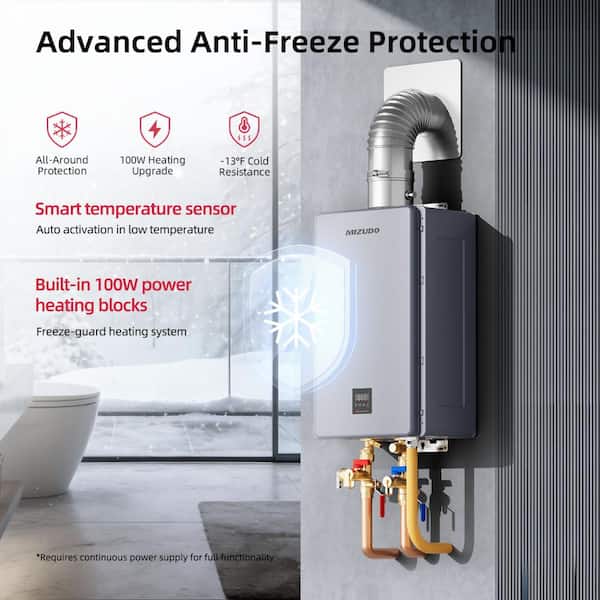 MIZUDO Propane Gas Instant Hot Tankless Water Heater 199000 BTU