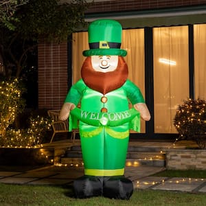 95 in. H Lighted St. Patrick's Inflatable Leprechaun Decor