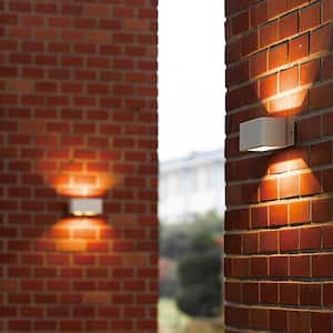 4-Light Graphite Grey Outdoor Integrated LED Wall Lantern Sconce