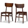 Baxton Studio Netherlands Medium Brown Wood Dining Chairs Set of