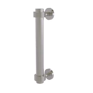 8 in. Center-to-Center Door Pull with Groovy Aents in Satin Nickel