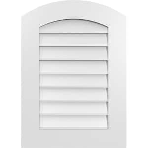 20 in. x 28 in. Arch Top Surface Mount PVC Gable Vent: Functional with Standard Frame