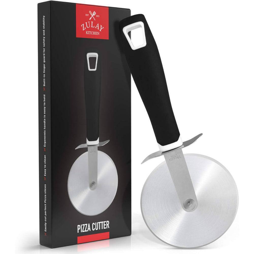 Ergonomic Black Stainless Steel Pizza Cutter Wheel