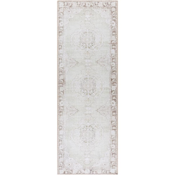 Livabliss Our PNW Home Rainier Light Gray Traditional 3 ft. x 12 ft. Indoor Machine-Washable Area Rug