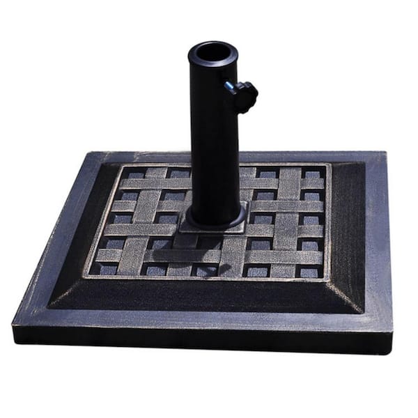 Clihome 30 lbs. 17.5 in. Heavy-Duty Square Patio Umbrella Base Stand in Bronze