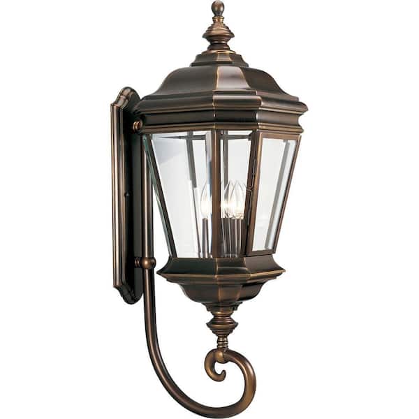 Progress Lighting Crawford 4-Light Oil Rubbed Bronze 32.75 in. Outdoor Wall Lantern Sconce