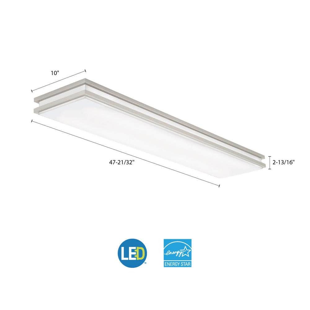 Brushed Nickel 48'' Aluminum LED Flush Mount Light